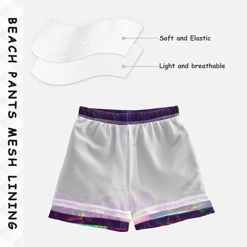 Boys' Board Shorts Cute Cat Mushroom Neon Beach Board Shorts Elastic Waistband Beach Swim Trunk in Kuwait