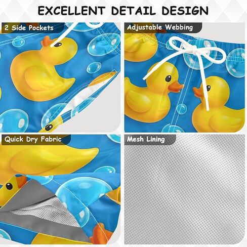 Little Boys Board Shorts Cute Ducks Blue Boys Lightweight Beach Board Shorts in Kuwait