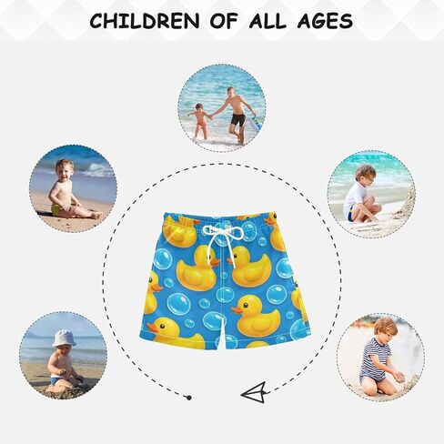 Little Boys Board Shorts Cute Ducks Blue Boys Lightweight Beach Board Shorts in Kuwait
