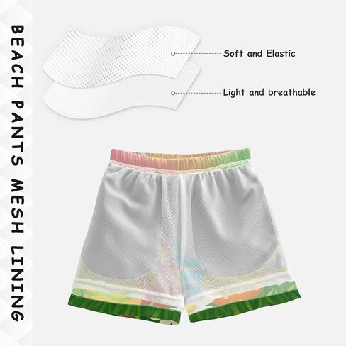 ODAWA Easter Eggs Butterflies Daisies Boys' Quick Dry Board Shorts with Mesh Lining Beach Bottoms for Water Park in Kuwait