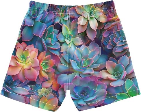 ODAWA Little Boys Board Shorts Colorful Succulents Toddler Boy Lightweight Beach Shorts in Kuwait