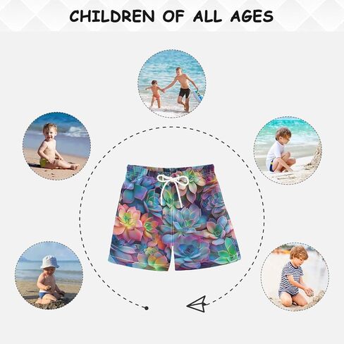 ODAWA Little Boys Board Shorts Colorful Succulents Toddler Boy Lightweight Beach Shorts in Kuwait