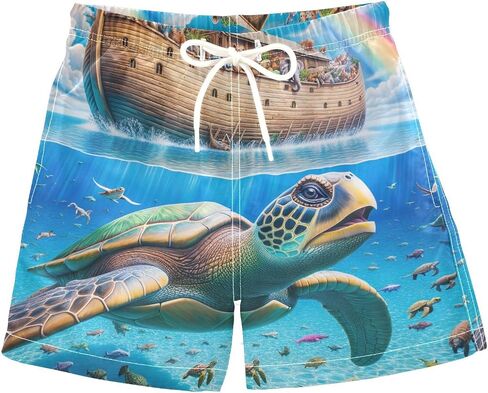 Ship Turtle Blue Toddler Breathable Swim Suit Little Boys Beach Board Shorts Beach Swim Trunk in Kuwait