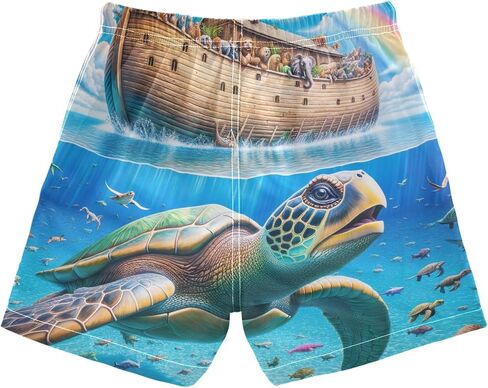 Ship Turtle Blue Toddler Breathable Swim Suit Little Boys Beach Board Shorts Beach Swim Trunk in Kuwait