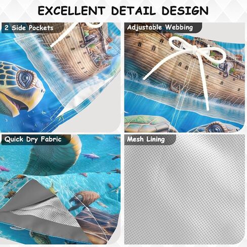 Ship Turtle Blue Toddler Breathable Swim Suit Little Boys Beach Board Shorts Beach Swim Trunk in Kuwait