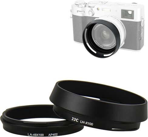 Metal X100VI Lens Hood w Cap &Filter Adapter Ring for Fujifilm X100VI X100V | Square Protective Cover Lens Shade Protector for Fujifilm Fuji X100VI X100V X100 VI V, Block Stray Light (No Filter Included) in Kuwait