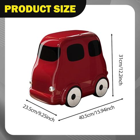 predolo Trash Can with Wheels Garbage Bin Wastebasket Container Multifunctional Storage Bucket with Cartoon Press Lid and Wide Opening Suitable for Bedroom of, red in Kuwait