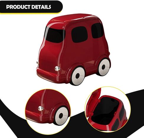 predolo Trash Can with Wheels Garbage Bin Wastebasket Container Multifunctional Storage Bucket with Cartoon Press Lid and Wide Opening Suitable for Bedroom of, red in Kuwait