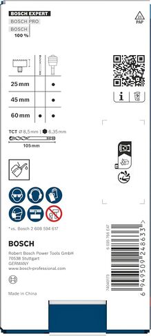 Bosch 2 x Expert Power Change Plus with TCT Pilot Drill, 8.5 x 105 mm (for Brick, Soft Tiles, Diameter 8.5 mm, Professional Accessories Drill) in Kuwait