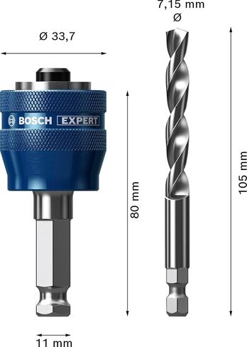 Bosch 2 x Expert Power Change Plus with HSS-G Pilot Drill 7.15 x 105 mm (for Pipes and Profiles Made of Metal, Plastic, Diameter 7.15 mm, Professional Accessories Drill) in Saudi Arabia