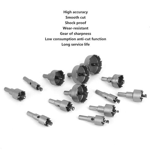 13PCs Drill Bit Hole Saw Carbide Tip Gear Cutter for Electrical Tools Accessory 16-53mm in Kuwait