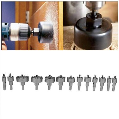 13PCs Drill Bit Hole Saw Carbide Tip Gear Cutter for Electrical Tools Accessory 16-53mm in Kuwait