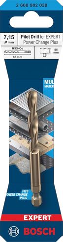 Bosch 1 x Pilot Drill for Expert Power Change Plus, HSS-Co, 7.15 x 105 mm (for Stainless Steel Sheets, Pipes and Profiles Made of Metal, Diameter 7.15 mm, Professional Accessories Drill) in Kuwait