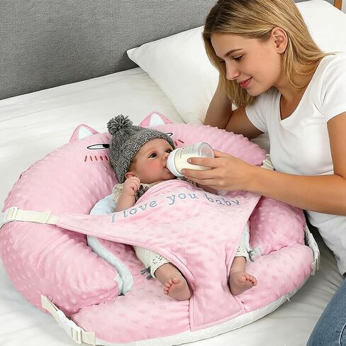 3-in-1 Multifunctional Breastfeeding Pillows, Baby Nursing Pillow with Sloped Design, Reflux Pillow for Baby, Newborn Babies Essentials (Pink) in Kuwait