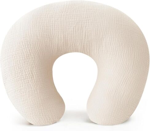 Muslin Nursing Pillow and Positioner, Breastfeeding, Bottle Feeding, Baby Sitting Support with Removable Ultra Soft Minky Cover, Tummy Time Support for Baby Boys and Girls in Kuwait