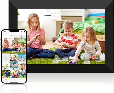 Dasfiwo 10.1 Inch WiFi Digital Picture Frame, 1280x800 HD IPS Touch Screen Cloud Smart Photo Frames, Auto Rotation, Wall Mountable Share Photos Or Videos for Via APP in Kuwait