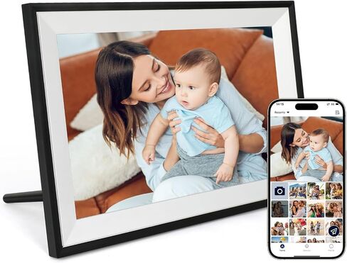 Digital Picture Frame, 10.1 Inch Digital Photo Frame with 1280 * 800 HD IPS Touch Screen, Smart Digital Frame Built-in 32GB Memory, Auto-Rotate Easy Setup Share Photos & Videos via AiMOR App in Kuwait