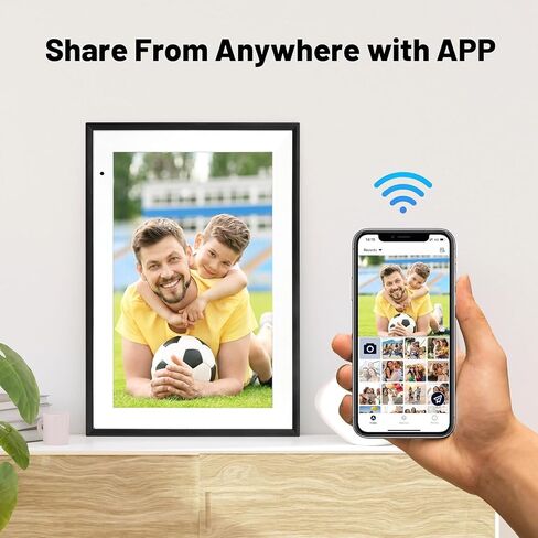 Digital Picture Frame, 10.1 Inch Digital Photo Frame with 1280 * 800 HD IPS Touch Screen, Smart Digital Frame Built-in 32GB Memory, Auto-Rotate Easy Setup Share Photos & Videos via AiMOR App in Kuwait