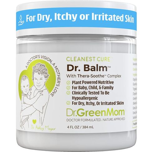 Dr. Green Mom Dr. Balm for Baby Skin — Baby Eczema Cream — Healing balm for Diaper Rash, Cradle Cap — Dry, Itchy or Sensitive Skin in Kids — Steroid Free & Hypoallergenic — Newborn Skin Care — 4 fl oz in Kuwait