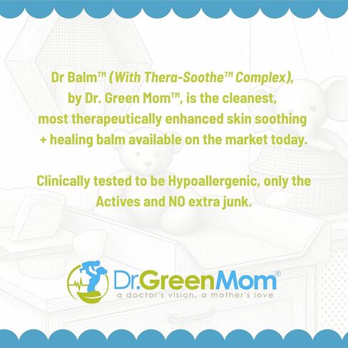 Dr. Green Mom Dr. Balm for Baby Skin — Baby Eczema Cream — Healing balm for Diaper Rash, Cradle Cap — Dry, Itchy or Sensitive Skin in Kids — Steroid Free & Hypoallergenic — Newborn Skin Care — 4 fl oz in Kuwait