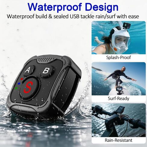 Bluetooth Remote Control for GoPro Hero 13/12/11/10/9/MAX, Insta360 X5/X4/X3/Ace Pro/Ace Pro 2/Go 3S, DJI Osmo 360/Act 6/Act 5 Pro/Act 4, & Smartphones – Waterproof Wireless Camera Remote in Kuwait