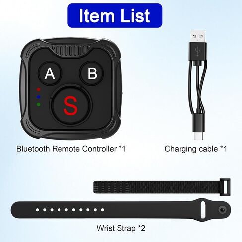 Bluetooth Remote Control for GoPro Hero 13/12/11/10/9/MAX, Insta360 X5/X4/X3/Ace Pro/Ace Pro 2/Go 3S, DJI Osmo 360/Act 6/Act 5 Pro/Act 4, & Smartphones – Waterproof Wireless Camera Remote in Kuwait