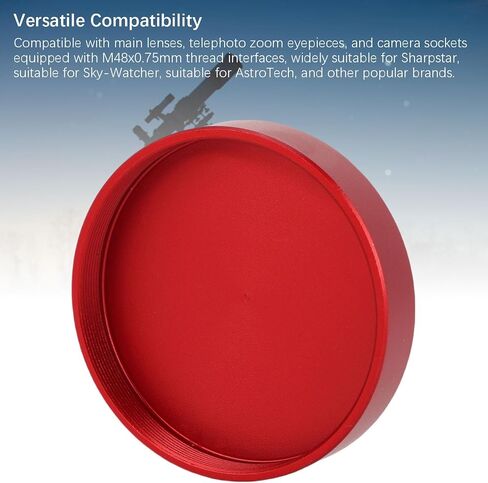 Dust Cap for Telescopic Lenses, Protective Aluminium Alloy Cover for Clear Imaging, Lightweight, Fits M48 x 0.75 mm Thread for Outdoor Observations in Kuwait
