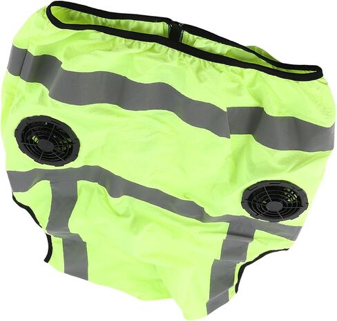 Cooling Vest with Two Removable Fans, Air Conditioned Work Waistcoat, 5V Rechargeable, Reflective Stripes, Lightweight Breathable - Heat Management, Protection, Safe for (XXL) in Kuwait