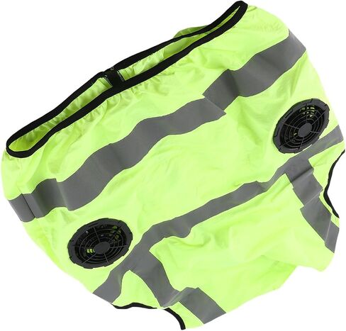 Cooling Vest with Two Removable Fans, Air Conditioned Work Waistcoat, 5V Rechargeable, Reflective Stripes, Lightweight Breathable - Heat Management, Protection, Safe for (XL) in Kuwait