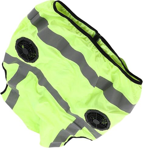 Cooling Vest with Two Removable Fans, Air Conditioned Work Waistcoat, 5V Rechargeable, Reflective Stripes, Lightweight Breathable - Heat Management, Protection, Safe for (XL) in Kuwait