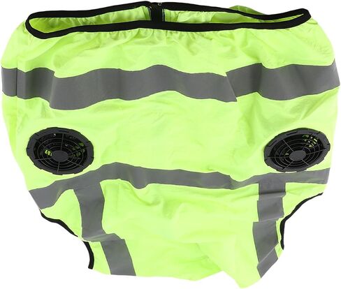 Cooling Vest with Two Removable Fans, Air Conditioned Work Waistcoat, 5V Rechargeable, Reflective Stripes, Lightweight Breathable - Heat Management, Protection, Safe for (XL) in Kuwait