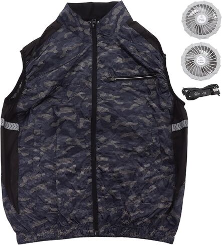 Cooling Fan Vest, Lightweight Air Conditioned Clothes XL, Heat Breathable Polyfiber - Detachable Fans for Outdoor Activities, Work, Hiking, Fishing (XXL) in Kuwait