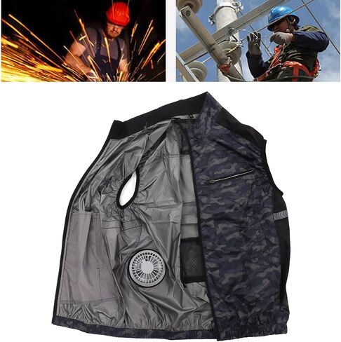 Cooling Fan Vest, Lightweight Air Conditioned Clothes XL, Heat Breathable Polyfiber - Detachable Fans for Outdoor Activities, Work, Hiking, Fishing (XXL) in Kuwait