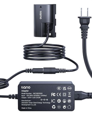 llano NP-FZ100 Dummy Battery AC Power Adapter Kit Continuous Power Supply | for Sony A7III A7IV A6700 FX3 FX30 A9 A7C A7CII A7RV A7RIII A6600 ZV-E1 ZV-E10II A1– for Studio Shoots & Commercial Filming in Kuwait