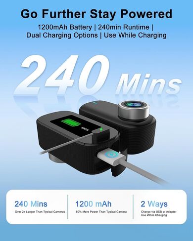 Body Camera, 4K HD Action Camera 64GB, IP65 Waterproof Sports POV Camera, Action Cam for Motorcycle Cycling, Mini Body Cam with Long Battery Life, Chest Mounted for Vlogging, Travel & Work in Kuwait