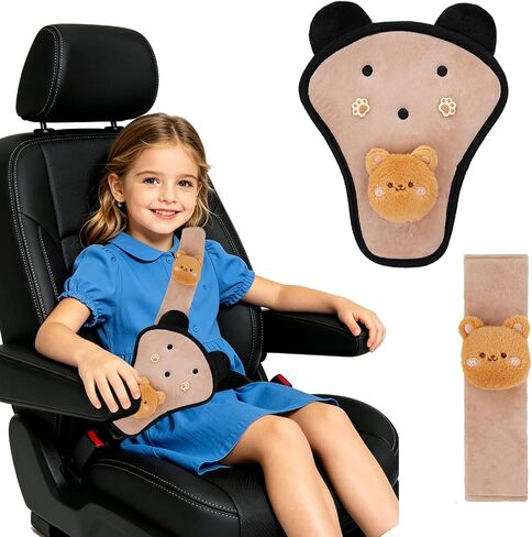 Seat Belt Cover Pad for Kids, Cute Bear Child Seatbelt Covers for Girls and Boys in Kuwait