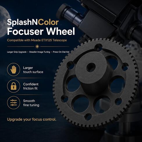 SplashNColor Fine Focus Knob Compatible with Meade ETX125 Telescope – Easier Precision Adjustment | Larger Grip Aid | Smooth Manual Control for Rear Focuser Refresh in Kuwait
