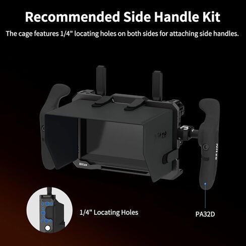 Nitze Monitor Cage for Hollyland Pyro 5, with Sunhood and HDMI Cable Clamp - JT-H01B in Kuwait