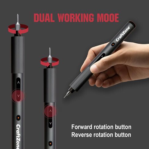 Ultra Mini Electric Precision Power Screwdriver Set Kit | Max 0.5N.m | with 20 S2 Steel Bits | 5/32'' Hex with LED Light | Magnetic Storage | Repair Tool for Electronics|Camera|Laptop (Grey) in Kuwait