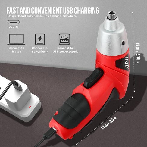 20-Piece Red 3.6V Electric & DIY Manual Tool Set - Compact Storage Box, Claw Hammer, Pliers, Screwdriver Bits, Household Hardware Tools in Kuwait
