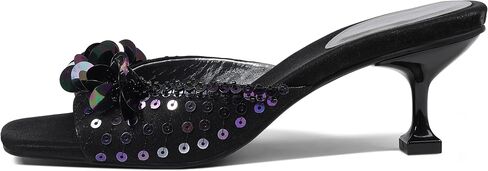 Mattiventon Kitten Heels for Women Comfortable Stiletto Heeled Mule Sequin Open Square Toe Slip On Trendy Sandals Prom Party Wedding and Vacation in Kuwait