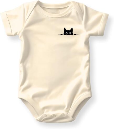 Pocket Black Cat Baby Bodysuit Cute Cat Outfit for Kids in Kuwait