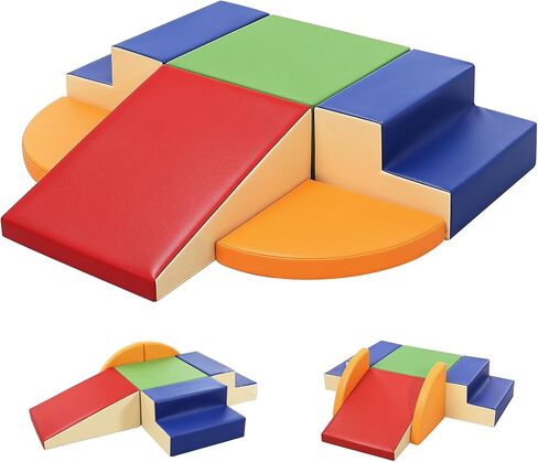 TODIBY 6-Piece Soft PU Leather Toddlers Climbing Toys (Extra Large), Foam Climbing Blocks for Toddlers, Play Gym Climber Structures for Toddler 3, Baby Climb and Crawl Activity Indoor Set(XL Size) in Kuwait