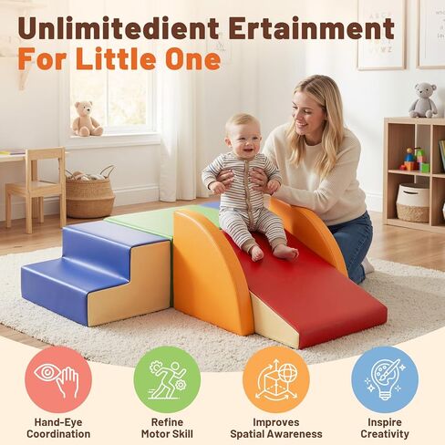 TODIBY 6-Piece Soft PU Leather Toddlers Climbing Toys (Extra Large), Foam Climbing Blocks for Toddlers, Play Gym Climber Structures for Toddler 3, Baby Climb and Crawl Activity Indoor Set(XL Size) in Kuwait