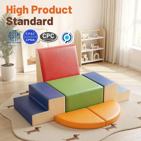 TODIBY 6-Piece Soft PU Leather Toddlers Climbing Toys (Extra Large), Foam Climbing Blocks for Toddlers, Play Gym Climber Structures for Toddler 3, Baby Climb and Crawl Activity Indoor Set(XL Size) in Kuwait