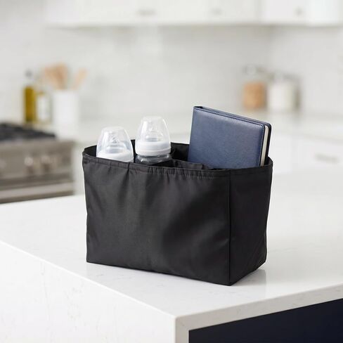 UPKOCH Portable Diaper Bag Insert Organizer with Insulated Bottle Pocket and Waterproof Bottom Compartment, Large Capacity Nylon Multi Pocket Organizer for Moms and Women, for Nursery in Kuwait