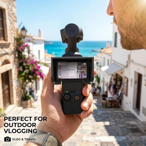 Sun Hood for DJI Osmo Pocket 3, Anti-Glare Screen Sunshade Protective Cover, Gimbal Camera Screen Guard for Outdoor Vlogging, Lightweight & Rotatable Compatible Accessory (Black) in Kuwait