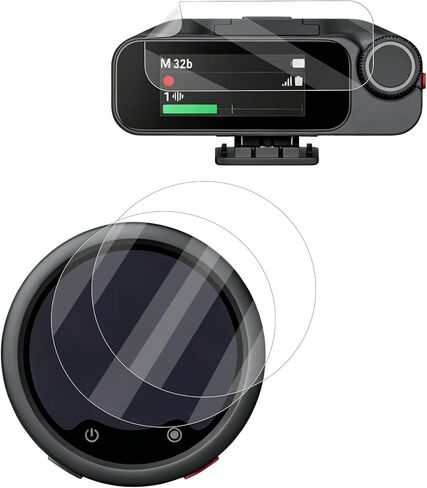 Screen Protector Compatible with for Insta 360 Mic Pro, 1 Pack Tempered Glass for Transmitter + 2 Pack Tempered Glass for Receiver, HD Clear Protective Film, Scratch Resistant, Bubble Free in Kuwait