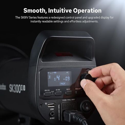 Godox SK300IIIV SK300III-V Studio Flash Strobe, SK300III V 300Ws Monolight, Bowens Mount, Wireless X System, LED Modeling Lamp, 0.1-1.5s Recycle, GODOX SK 300 III V Strobe Light for Photography - 110V in Kuwait