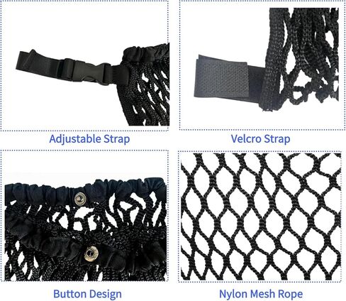 Universal Stroller Organizer, Polyester Net Mesh Bag Fits for Nuna, Britax, Doona Strollers, Hanging Storage Bag with Adjustable Velcro, Non-Slip Stroller Mesh Net for Accessories (Black) in Kuwait